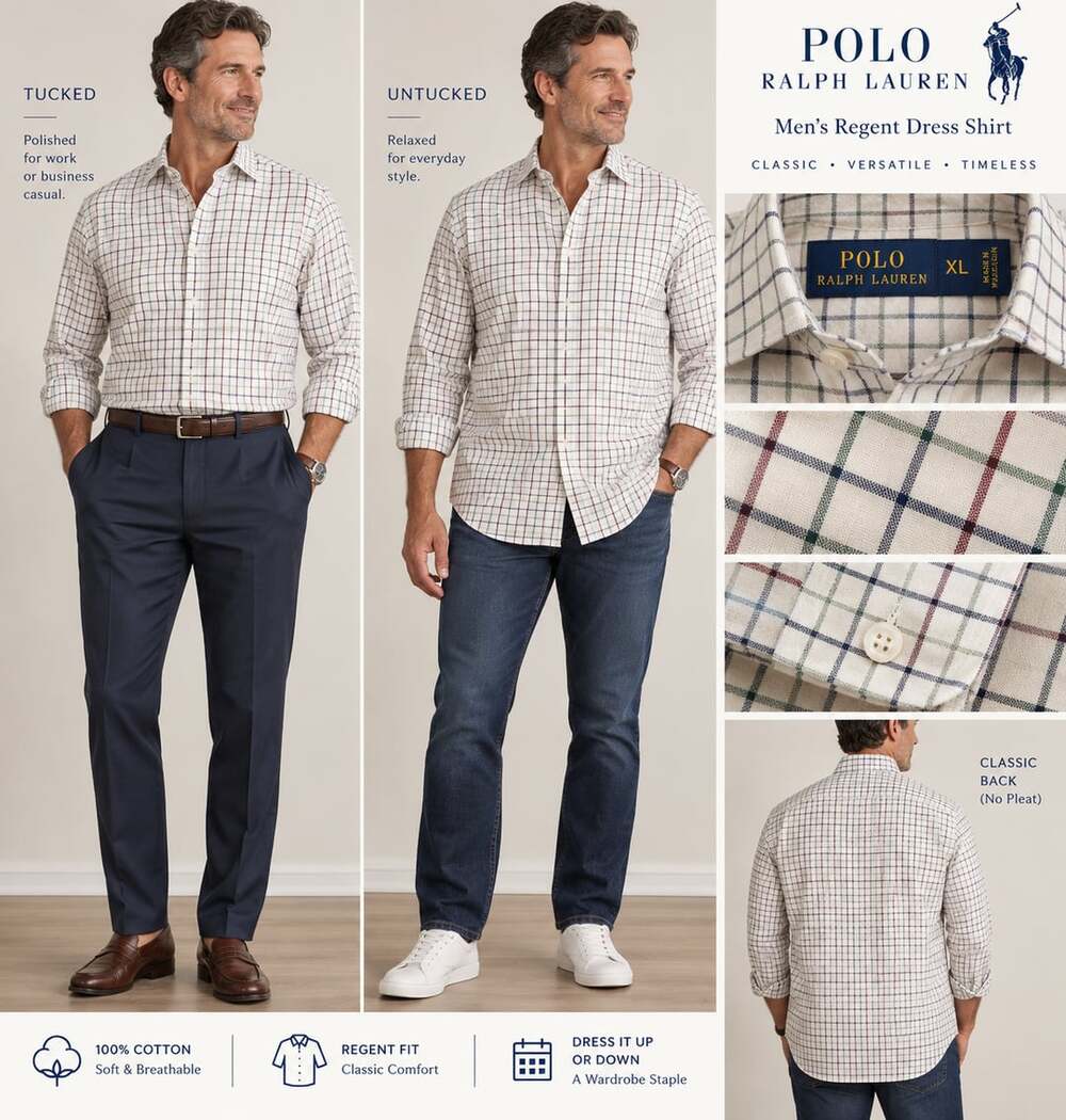Polo Ralph Lauren Regent Dress Shirt Size XL Plaid